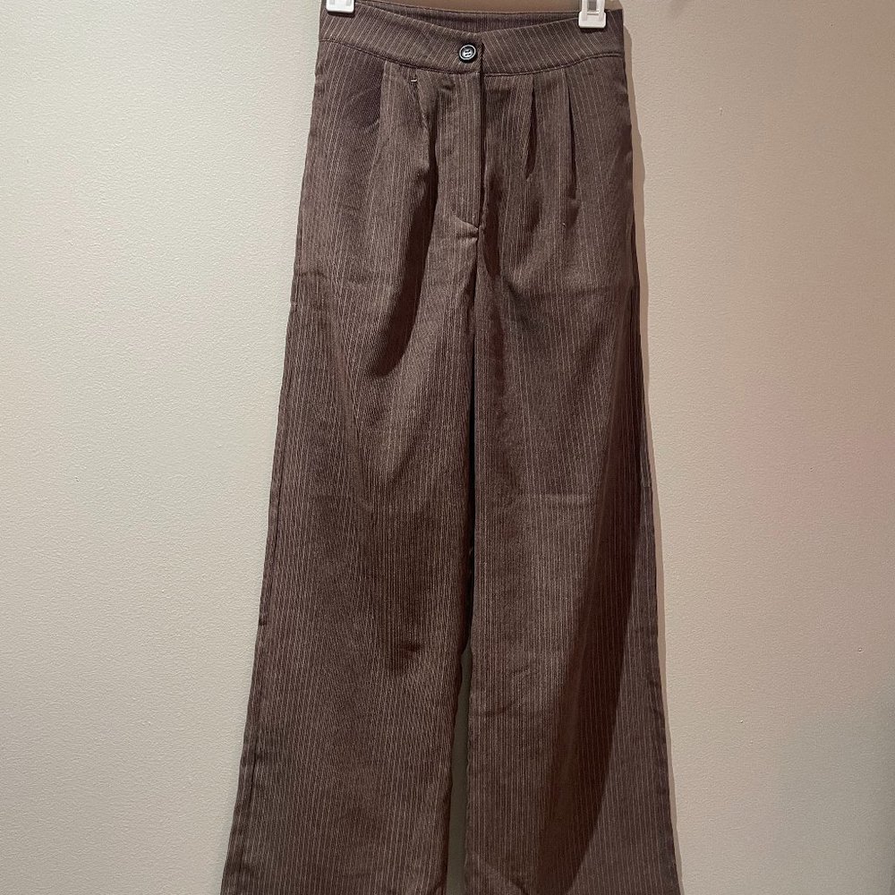 SHEIN High Waist Cord Wide Leg Pants